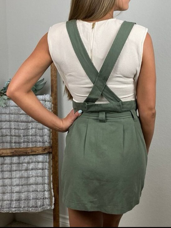 Dresses & Skirts - Olive Skirt Overall